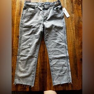 AMO LOVERBOY light blue high rise Relaxed Fit Distressed Jeans 30 NEW NWT